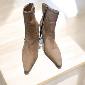 NWT~ Express Suede Braided Ankle Booties~ leather, size 9m